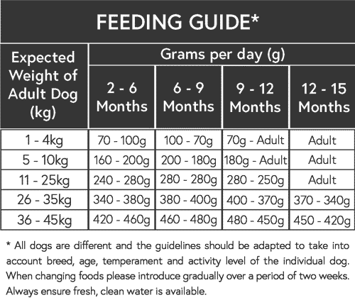 Puppy Dog Food Feeding Guide