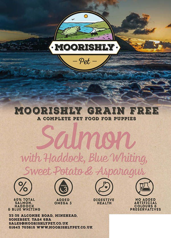 Moorishly Grain Free Puppy Dog Food Salmon with Haddock and Blue Whiting with Sweet Potato and Asparagus