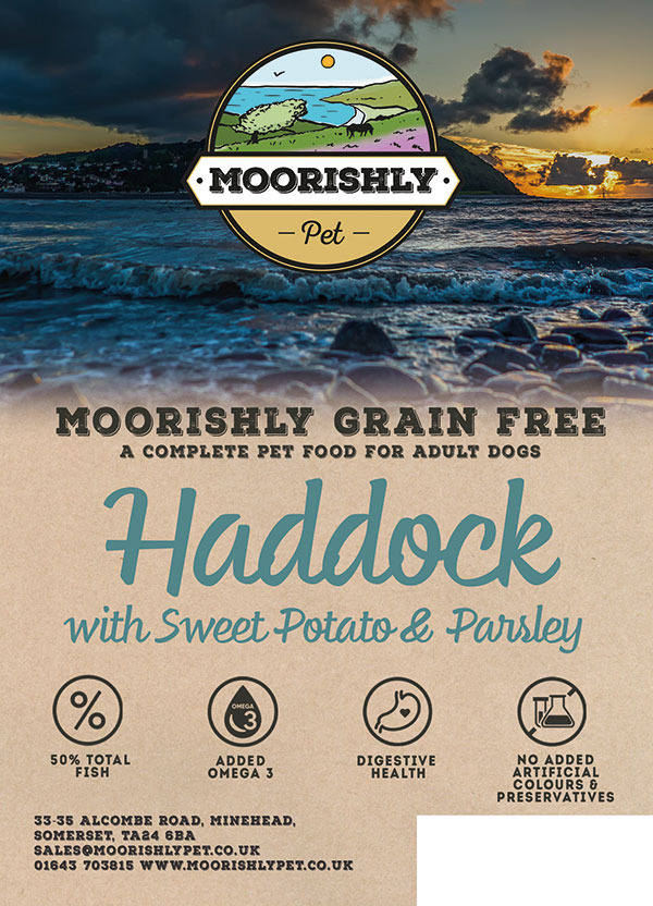 Moorishly Grain Free Adult Premium Dog Food Haddock with Sweet Potato and Parsley